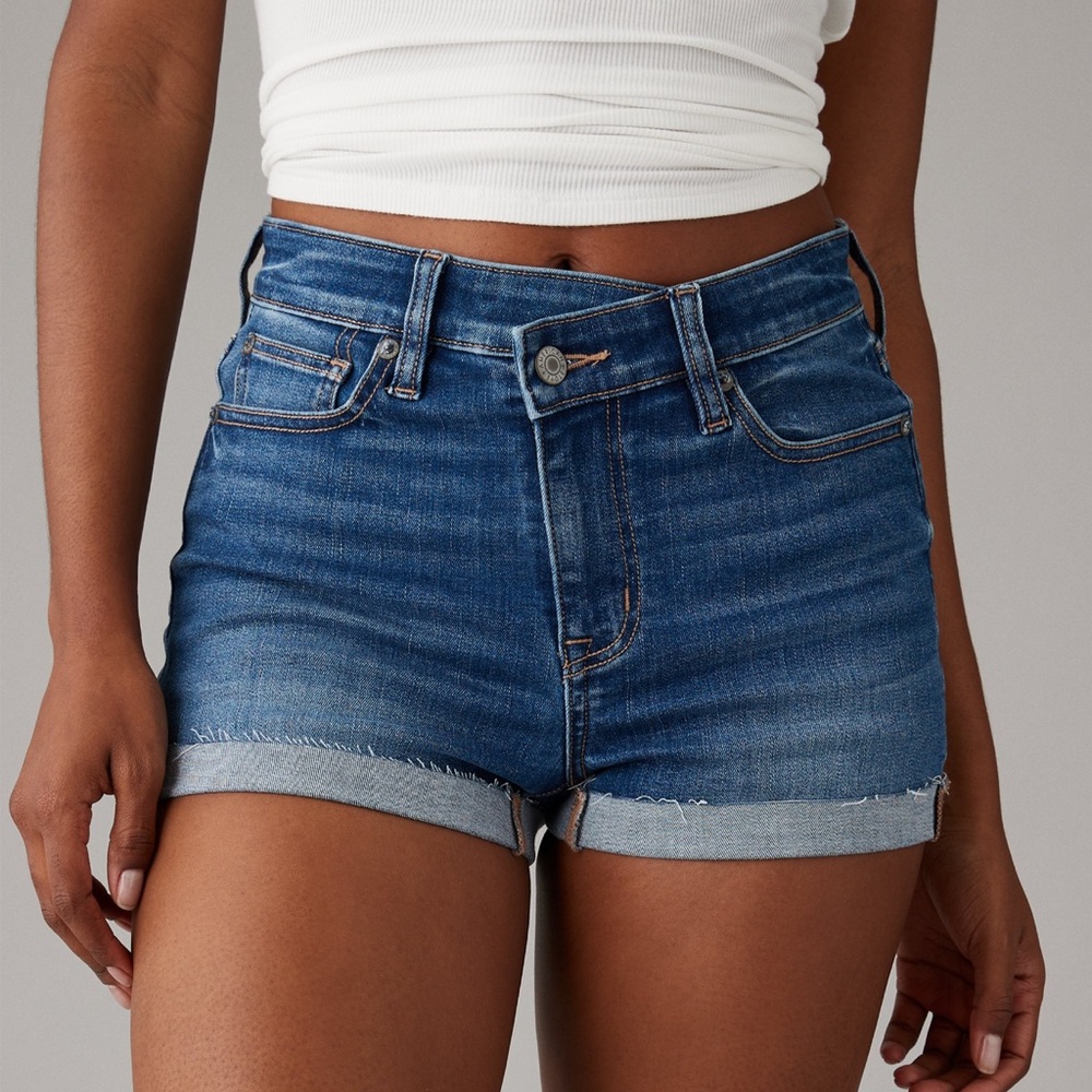 AE Next Level High-Waisted Denim Short Short NWT